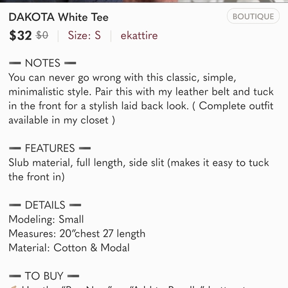 ekattire DAKOTA White Tee - Picture 6 of 6